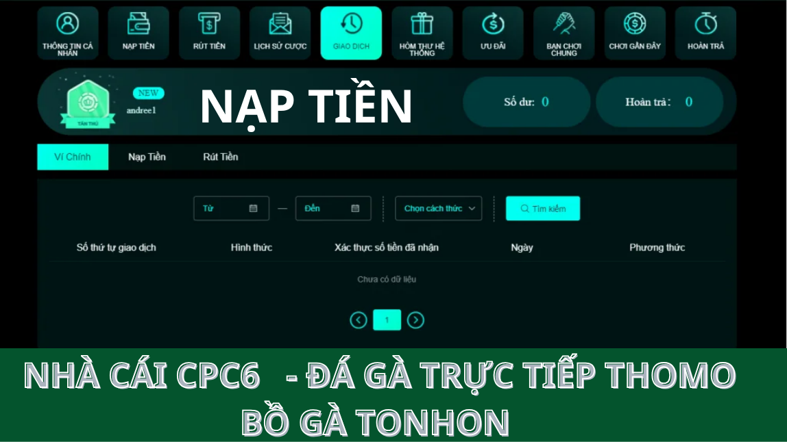 Nạp tiền là quy trình bắt buộc để hội viên có vốn đặt cược - cpc6 bồ gà tonhon 